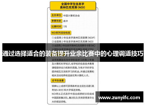 通过选择适合的装备提升业余比赛中的心理调适技巧
